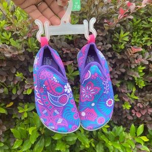 Sun Smart Girls Water Shoes Swim M 7/8 Anti-Slip Rubber Sole Hi-top Purple NEW